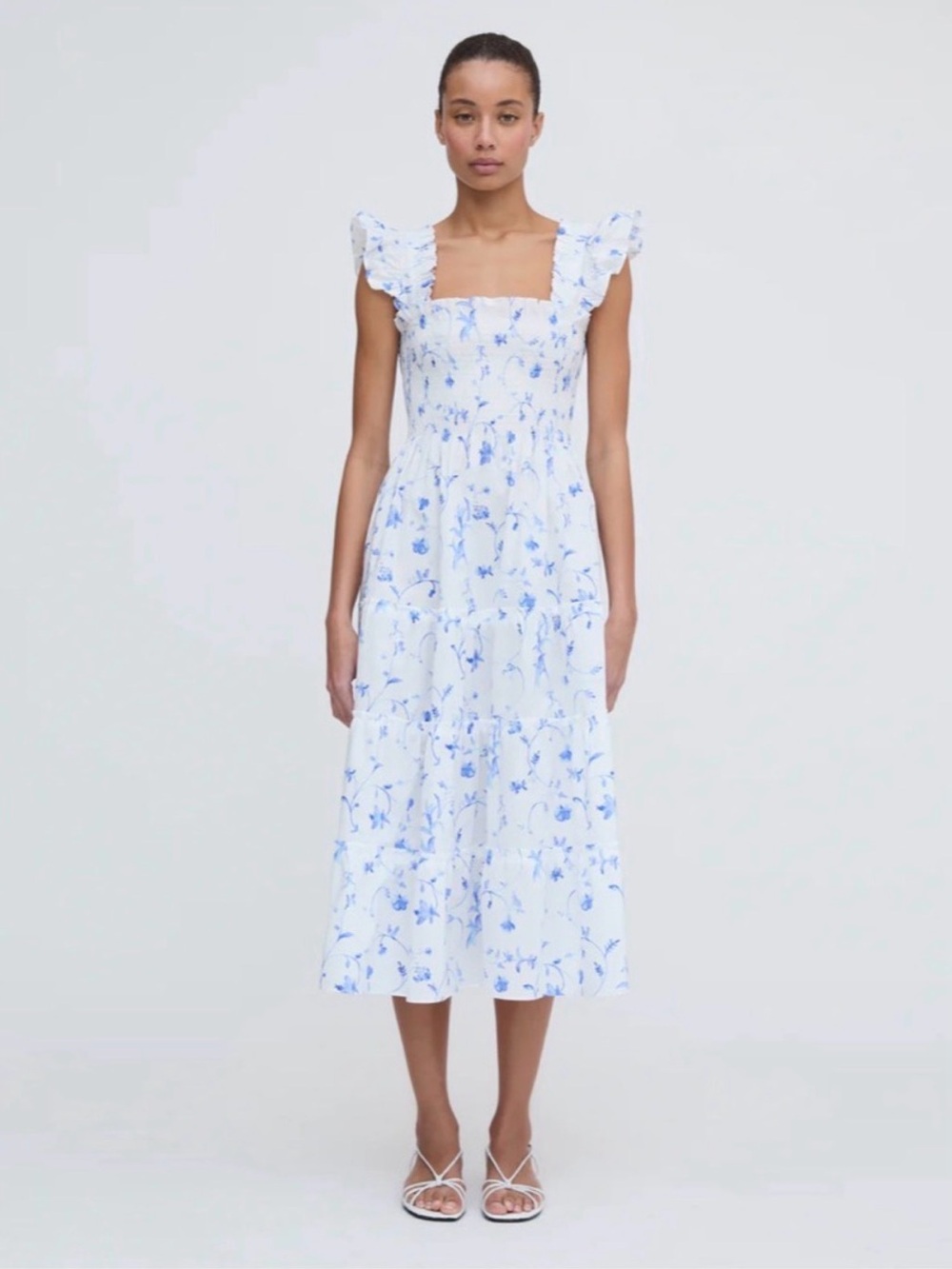 Hill House Ellie Nap Dress in Blue Botanical Size Small